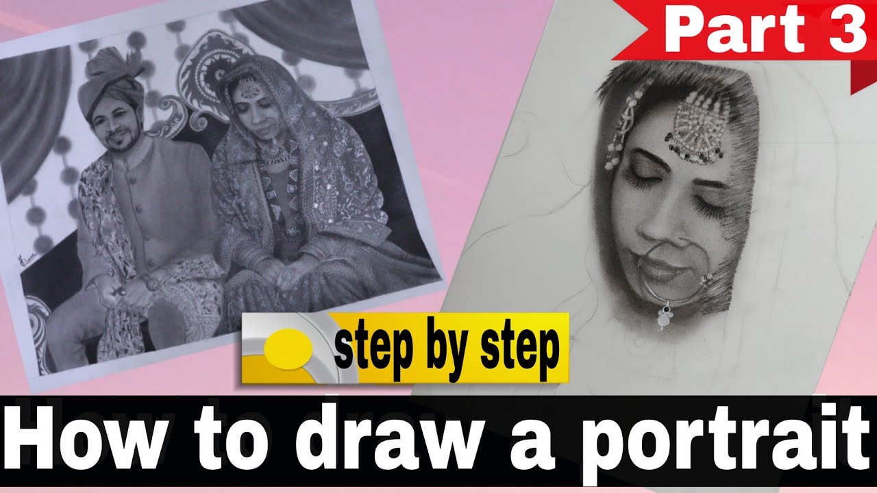 How to draw a realistic portrait step by step || portrait tutorial for ...