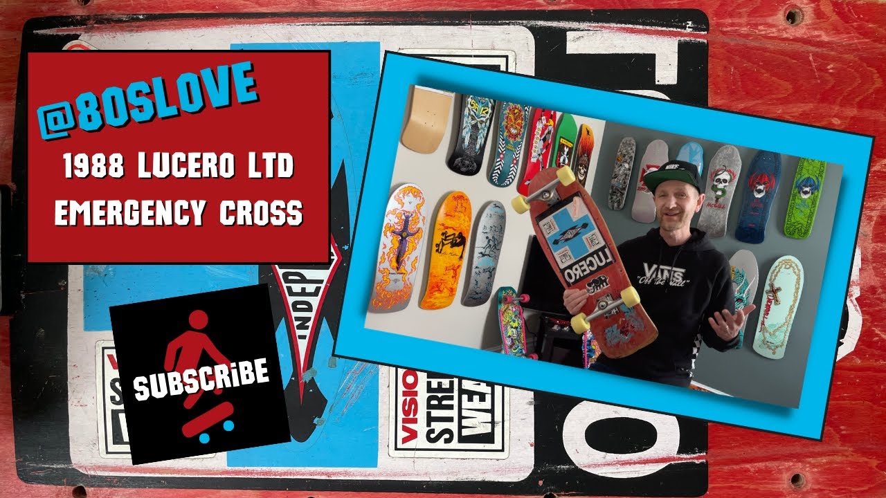 OG 1988 Lucero Ltd 'Emergency Cross' Skateboard - Manufactured by Santa Cruz