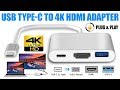 USB 3.1 Type-C to 4k HD HDMI Adapter With USB Port For Macbook Pro I Samsung