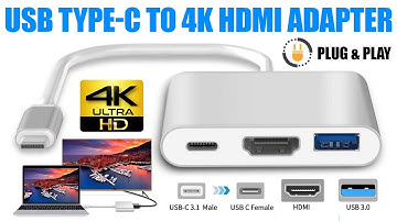 USB 3.1 Type-C to 4k HD HDMI Adapter With USB Port For Macbook Pro I Samsung