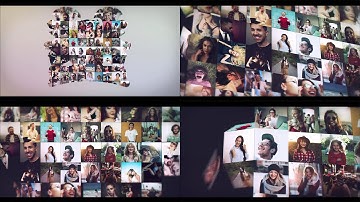 folding logo intro | Trendy Photo mosaic logo animation video for you 2024