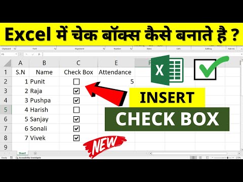 Excel me checkbox kaise banaye | Check box in excel | How to add check box in excel | excel checkbox