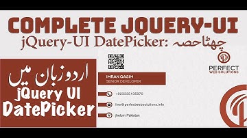 JQuery-UI Tutorials Part 06: How to use jQuery-UI DatePicker Widget ( Urdu / Hindi )  2017