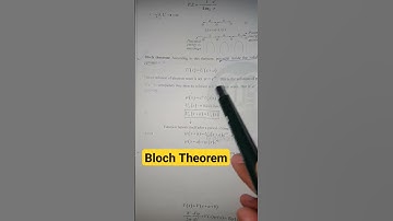 Bloch Theorem Solid state physics #csirnet
