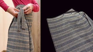 The easiest way to sew a skirt without elastic or zipper | DIY wrap skirt