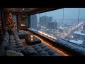 Cozy Christmas Jazz &amp; Warm Fireplace Glow | Winter City Ambiance for Sleep