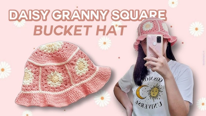 Crochet Bucket Hat Flower Pattern Tutorial 