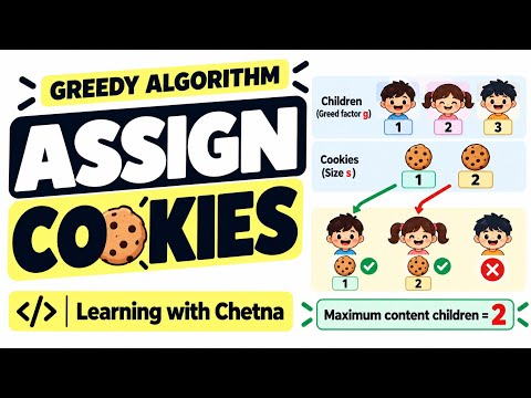 1\13 Assign cookies | Greedy Algorithm - YouTube