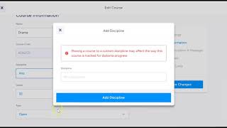 Course Selection: Editing Course Information