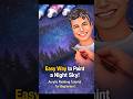 Easy way to paint a night sky! Acrylic painting tutorial for beginners #shorts #viral #artist