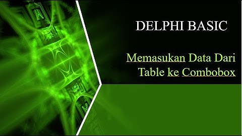 Memasukan Data Secara Massal Dari Table ke Combobox