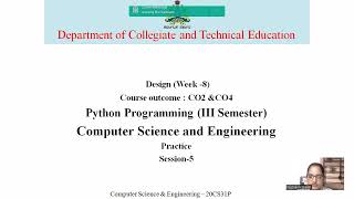 Python Programming Lab Week-8 Practice Session-5 #Strings&Arrays 3 sem CSE 20CS31P