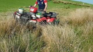 Alpha easiflo flail mower on heavy rushes Alpha easiflo flail mower on heavy rushes