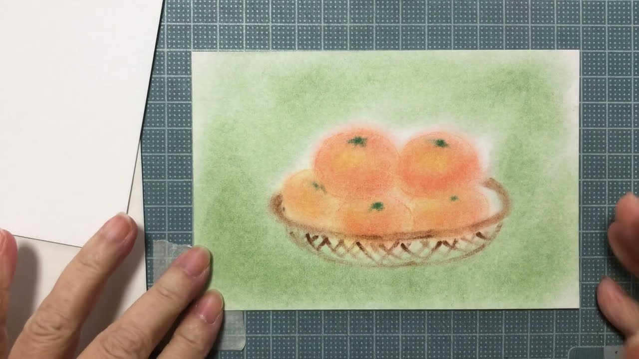 【初心者のためのパステルアート通信講座】かご盛りのみかん