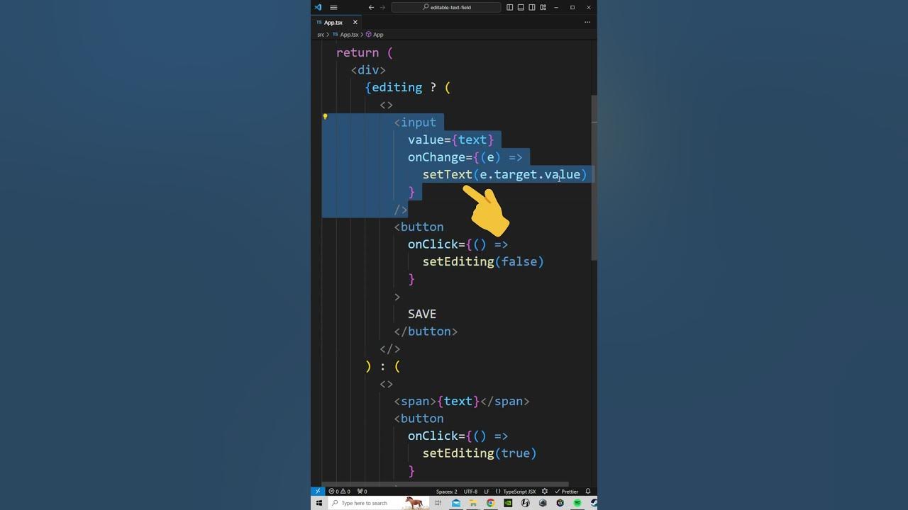 How to Edit Text in React JS in 60 Seconds #shorts - YouTube