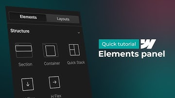 Webflow elements panel - Quick tutorial
