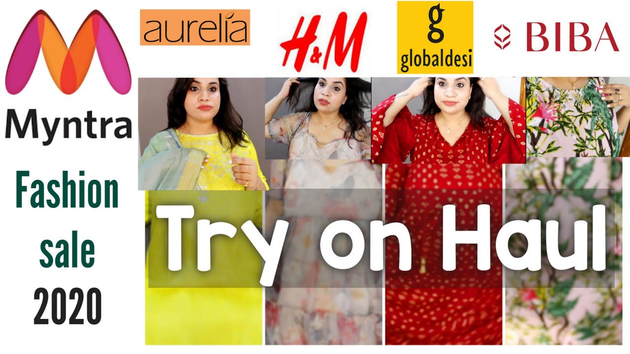 Myntra Clothing Try on Haul 2020 | H&M, BIBA , Global Desi, Aurelia | Bhawna Sharma 