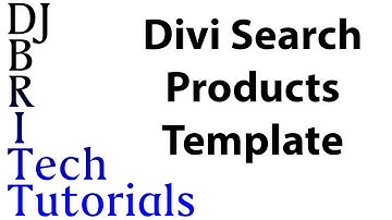 Divi Search Products - Theme Template Tutorial