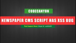 Newspaper Responsive Newspaper CMS Script has XSS Bug