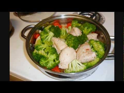 Receta de Pollo con verduras al vapor - YouTube