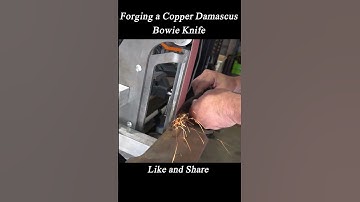 "Masterpiece in Metal: Crafting a Copper Damascus Bowie Knife"