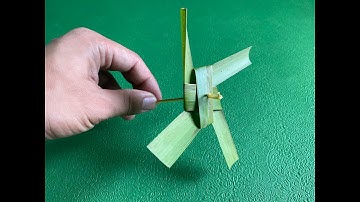 Làm chong chóng bằng lá Dừa - Make pinwheels with coconut leaves