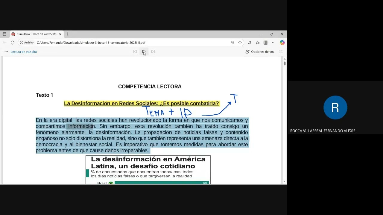 SOLUCIONARIO DEL EXAMEN BECA 18 - RAZONAMIENTO VERBAL