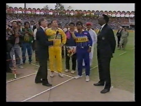 Australia V Sri Lanka World Cup Final Odi Lahore March 17 1996 Aravinda De Silva Arjuna Ranatunga