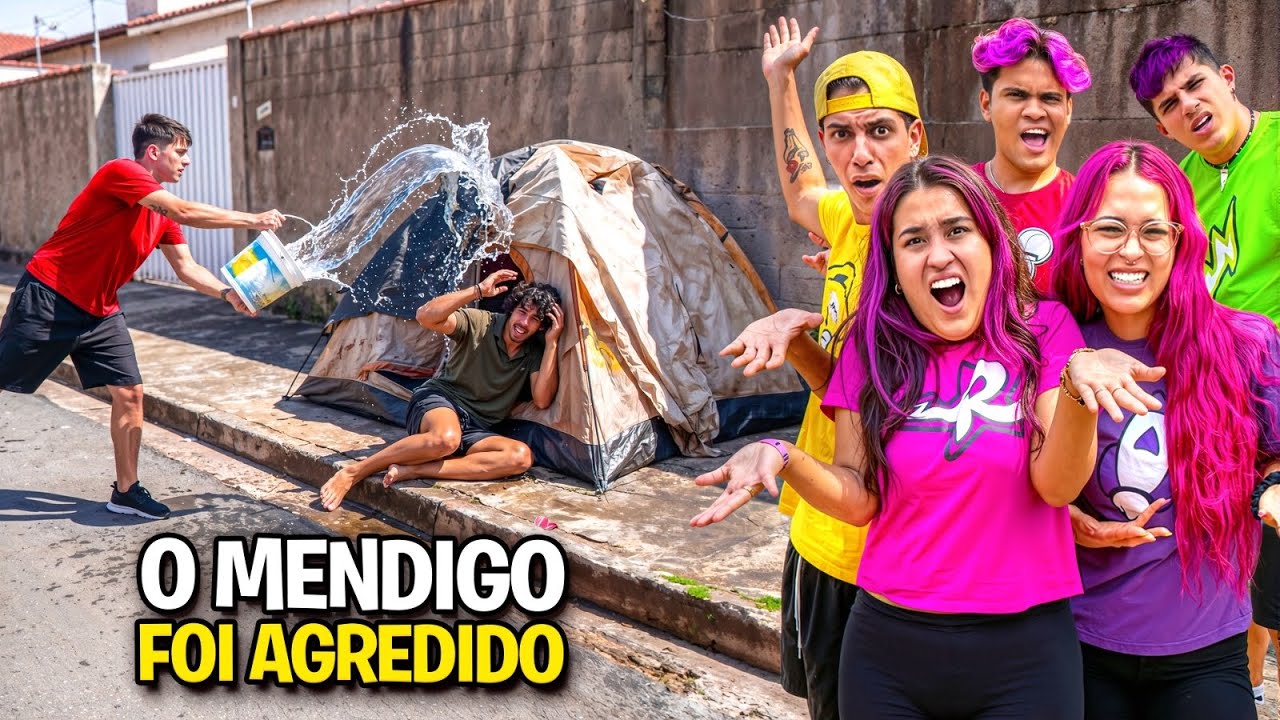 UM MORADOR DE RUA FOI AGREDIDO NA NOSSA FRENTE *Ajudamos ele ?