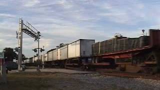 Florida East Coast Railroad train 101 with 3 locomotives in Melbourne