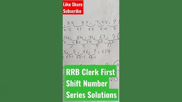 RRB Clerk Prelims First Shift Number Series Solutions | Minakshi Ma