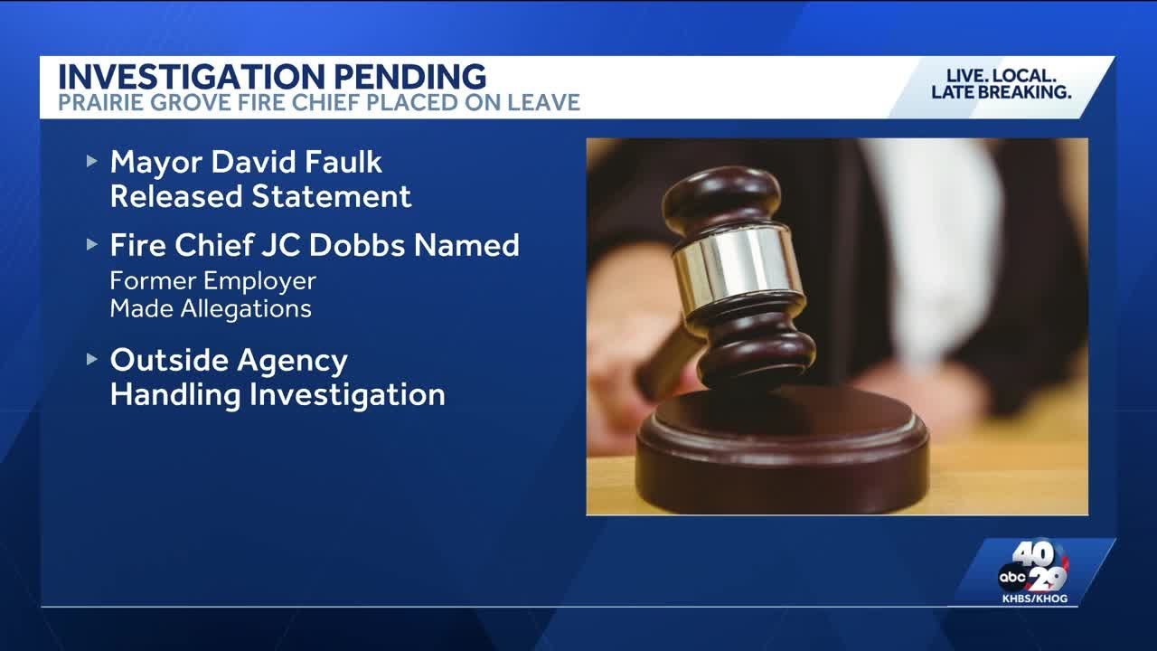 Prairie Grove puts fire chief/city planning director on paid leave amid criminal probe