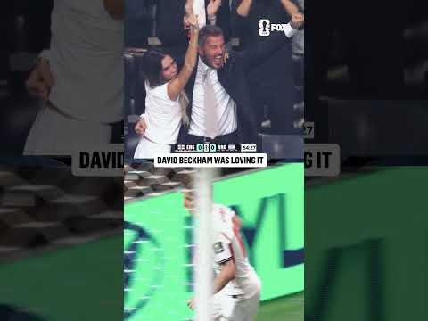 Sir David Beckham enjoying England taking the lead over the defending champions Argentina