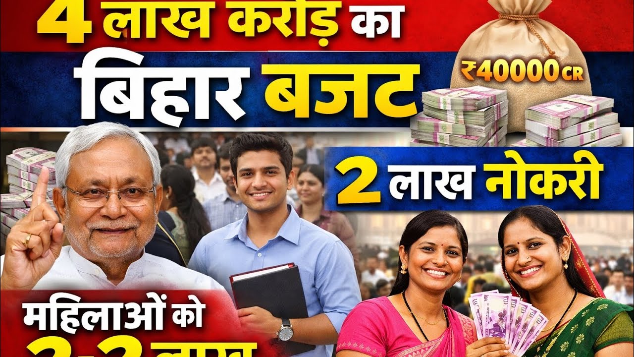 “महिलाओं को 2-2 लाख रुपए! बिहार बजट 2026 में बड़ा ऐलान”