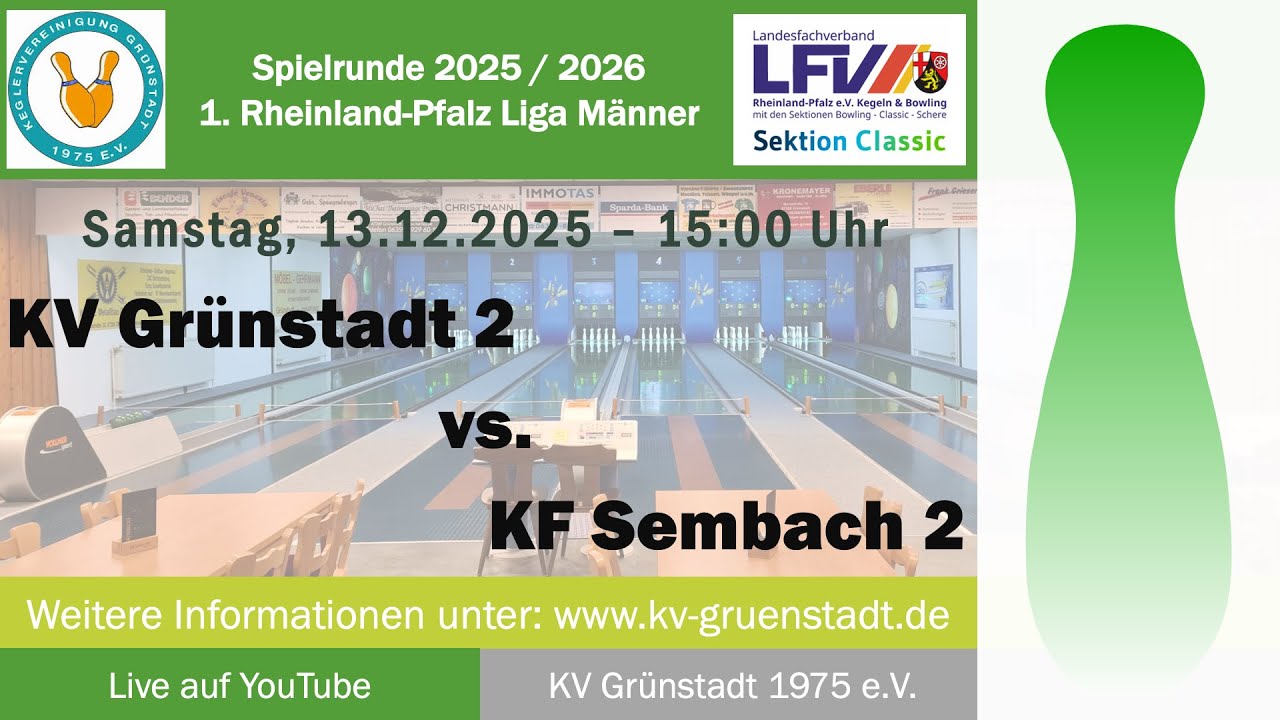 1. Rheinland-Pfalz Liga Männer - 9. Spieltag: KV Grünstadt 2 - KF Sembach 2