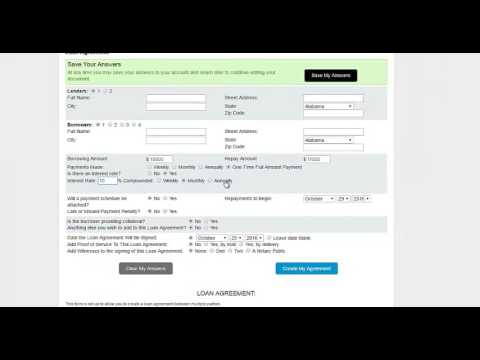 Loan Agreement Template Creation - SimpleForms.org