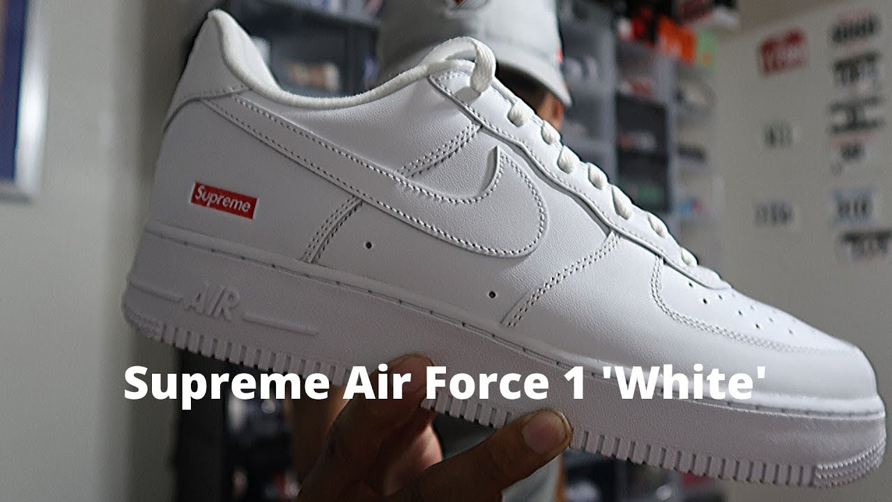 Supreme Nike Air Force 1 Low White Review & Unboxing - YouTube