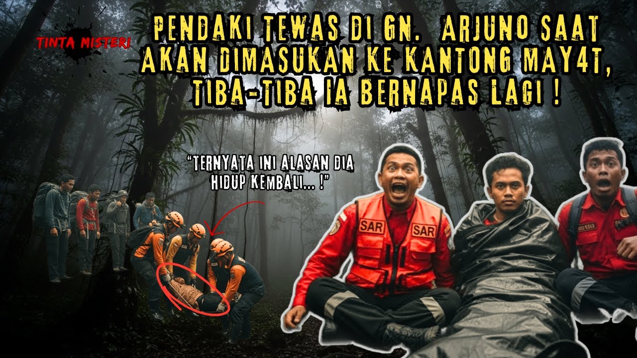 PENDAKI  TEW4S DI GN. ARJUNO SAAT AKAN DIMASUKAN KE KANTONG MAY4T, TIBA2 DIA BERNAPAS LAGI !