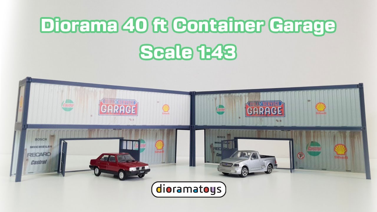 Scale 1:43 Diorama Container Tribune Diorama Parts Auto Garage