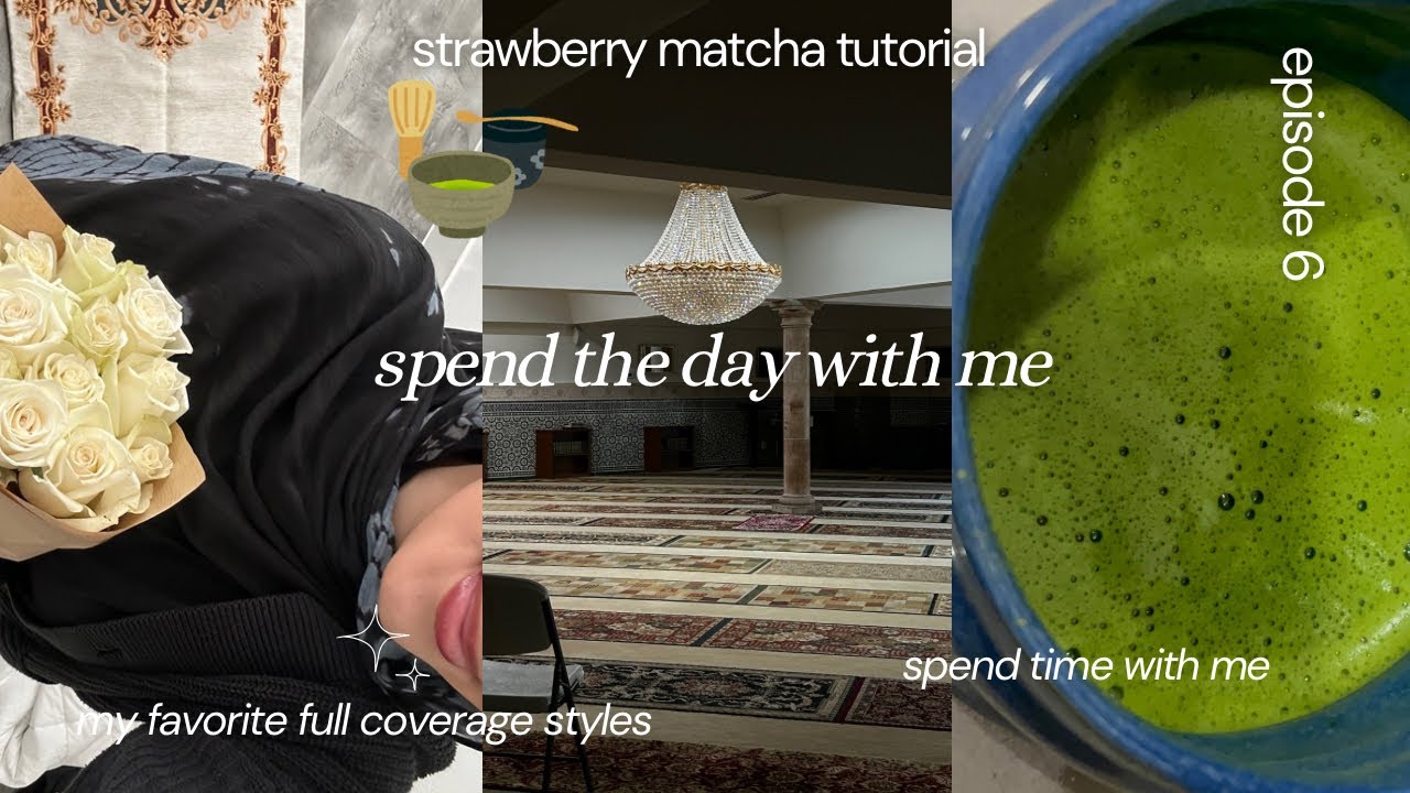 ramadan diaries: spend the day with me || hijab tutorial & my strawberry matcha recipe
