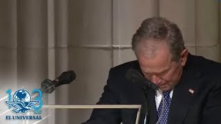 George W. Bush Llora Durante Discurso En Funeral De Su Padre En Washington