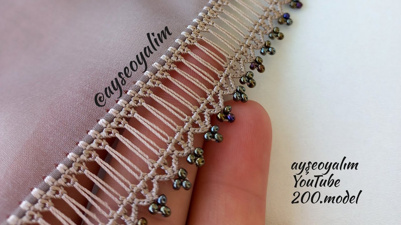 İğne oyası tadında bu kum boncuklu kalem oyasına bayılacaksınız (@ayseoyalim )200.model