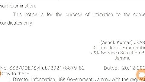 JKP Sub Inspector Official Syllabus Out | JKP SI edit Option