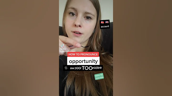 HOW TO PRONOUNCE "OPPORTUNITY" in (American/Canadian) English / ESL English Help (comment prononcer)