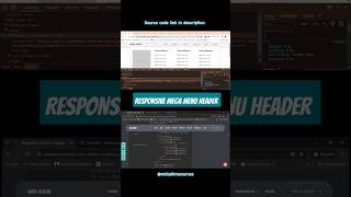 Responsive Mega Menu Header| HTML + CSS + JavaScript #shorts