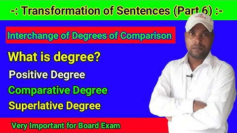 Transformation of Sentences - Interchange of Degrees of Comparison