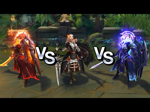 High Noon Leona vs Solar Eclipse Leona vs Lunar Eclipse Leona Skins Comparison (League of Legends)