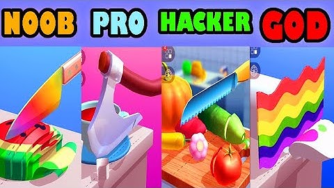 ASMR Slicing  ( Android / ios ) gameplay - ‏NOOB vs PRO vs HACKER vs GOD