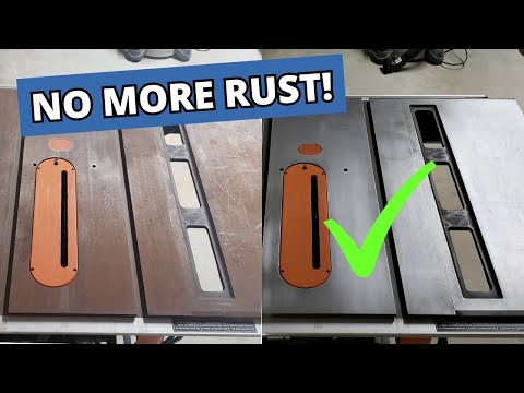 How to cleanup your rusty table saw (simple with no harsh chemicals or abrasive sanding)