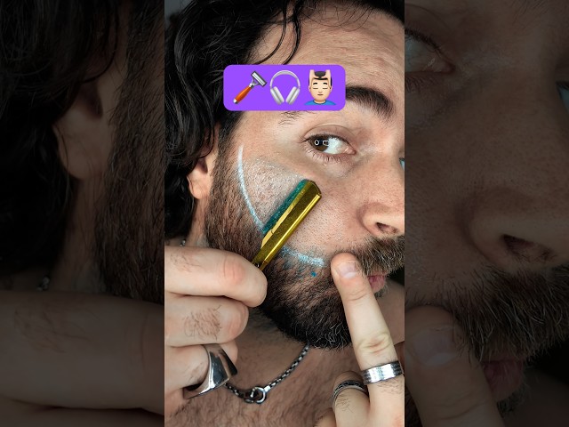 ASMR Fix Patchy Beard Lineup at Home | Barber Style Beard Transformation 💈 #asmr #barber #shorts